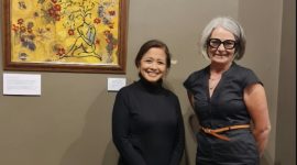 Andrea with Mardi Jennings, Chair Burra Regional Art Gallery. (Doc. Andrea van Diemen) 
